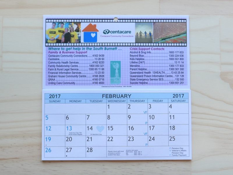 Custom Calendars printing example