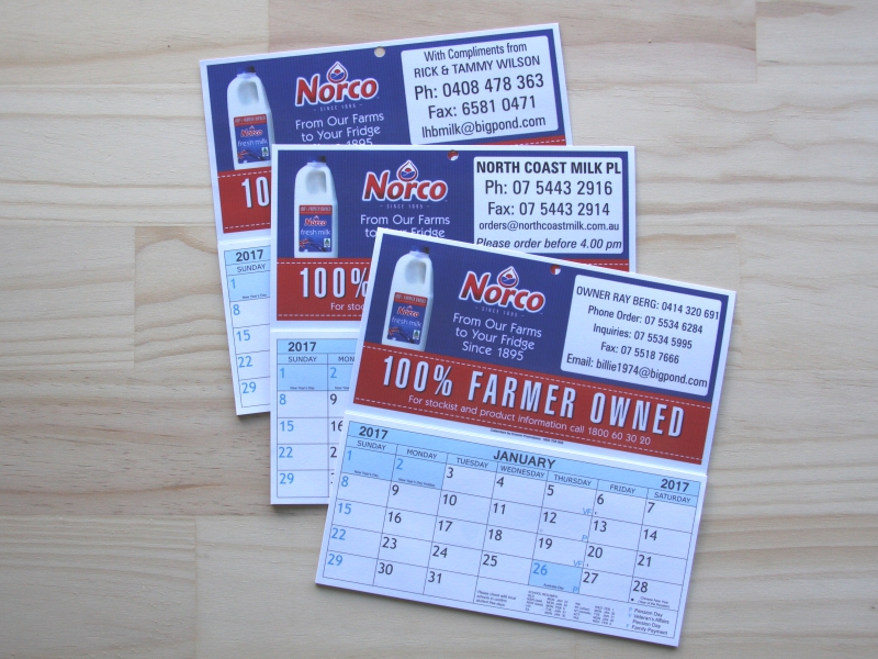 Fundraising Calendars printing example