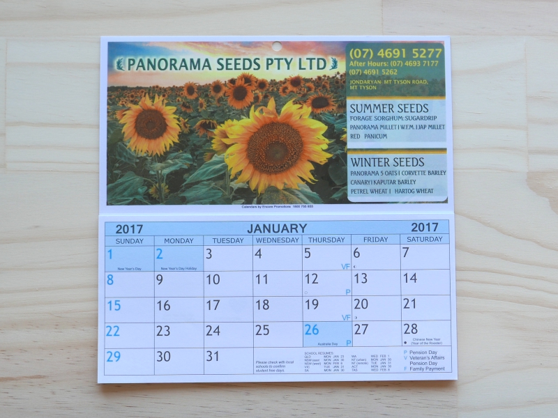 Desk Calendars printing example
